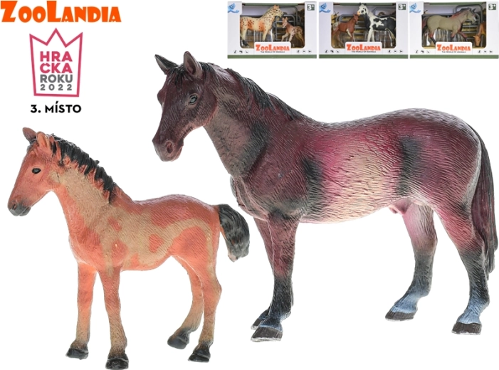 Zoolandia cheval avec poulain et accessoires (10–15 cm)