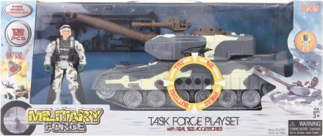 Set militaire avec char à piles avec sons et lumières