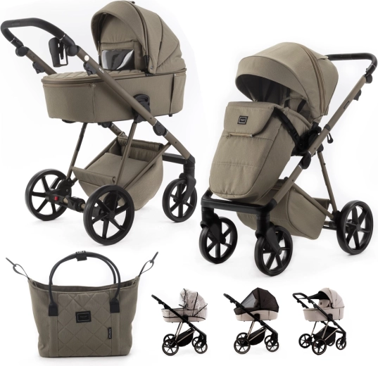 Adamex delta natura taupe poussette combinée 2en1