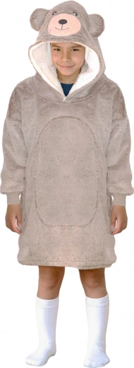 Couverture sweat à capuche TV chaude pour enfants OURS 7–12 ans Cozy Noxxiez