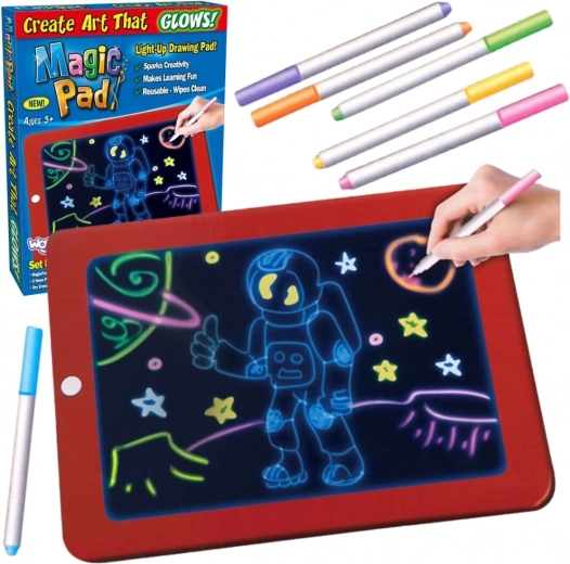 Woopie tablette magique lumineuse pour dessiner – couleurs néon