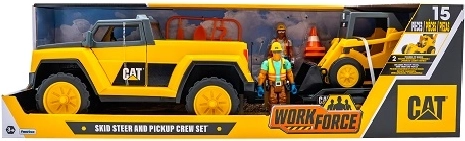 Pick-up CAT avec remorque, chargeuse sur pneus et 2 figurines
