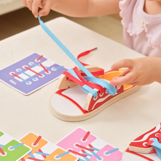 Lacets bicolores pour un apprentissage facile