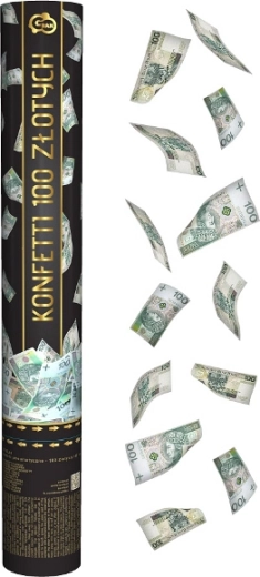 Confettis pneumatiques billets de 100 zlotys