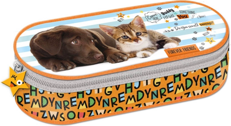 Trousse scolaire ovale Forever Friends avec fermeture éclair