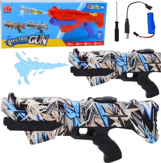 Pistolet à eau électrique Graffiti Bleu
