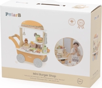 Viga Toys PolarB chariot en bois avec bar à burgers