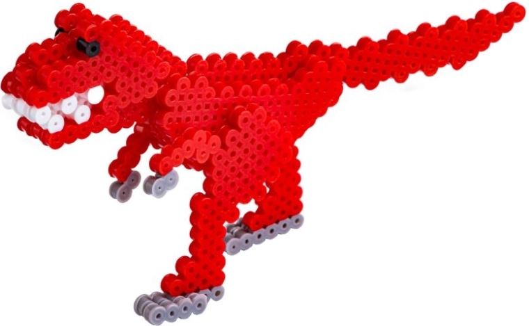 Modèle 3D de T‑Rex en perles à repasser
