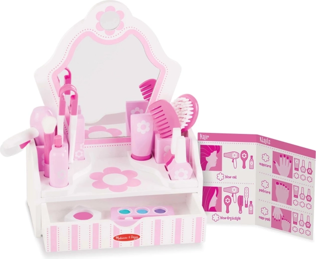 Melissa & Doug coiffeuse pour enfants Beauty Salon avec accessoires (18 pièces)