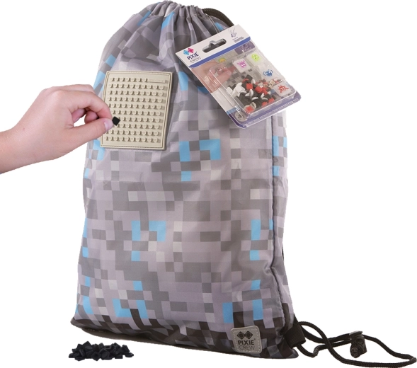 Sac à dos à cordons Pixie Crew Minecraft gris-bleu