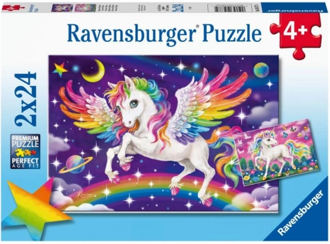 Puzzle Ravensburger – licorne et Pégase 2×24 pièces