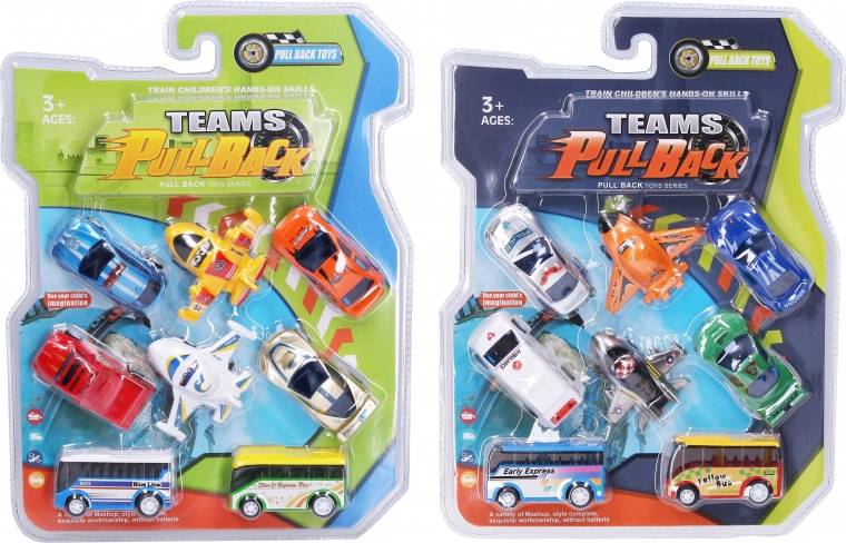 Ensemble de huit véhicules à rétrofriction 7 cm