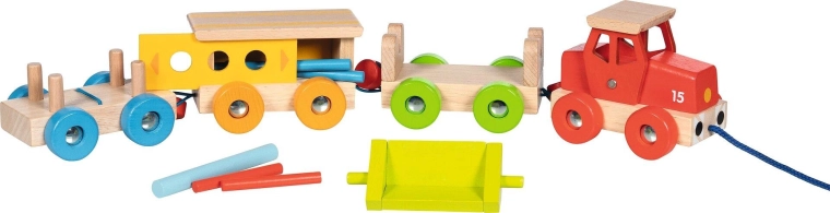 Wagon ouvert avec tiges et maintien par élastique