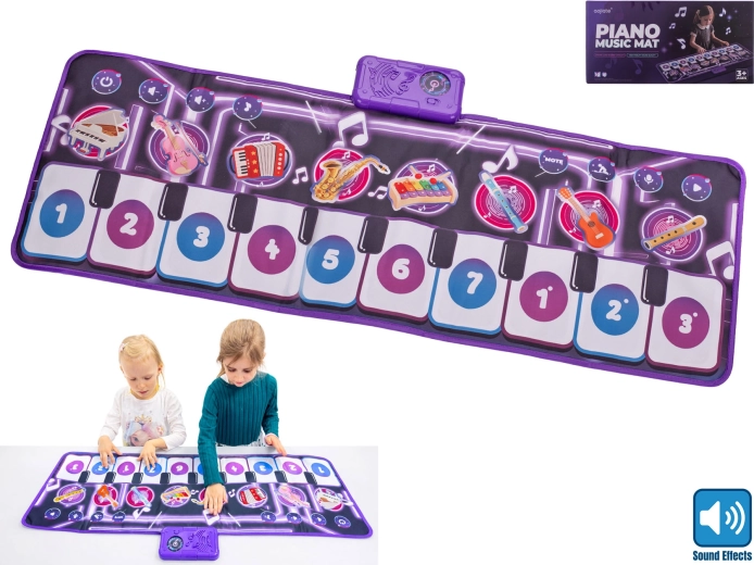 Piano en tissu avec sons (10 touches, 8 instruments) - 1 pièce