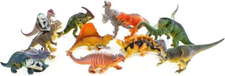 Dinosaures en caoutchouc avec son, taille moyenne 22 cm – lot de 24 pièces