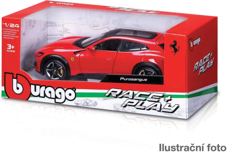 Bburago Ferrari 1:24 – modèles métalliques Race & Play (assortiment)
