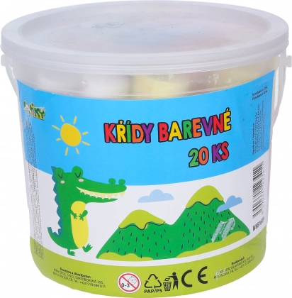 Craies rondes pour trottoir, 20 pièces, dans un seau