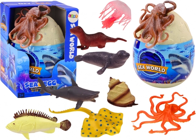 Œuf avec animaux marins Figurines Plantes Pieuvre 26 pcs
