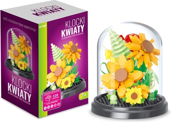 Set de construction hortensia sous cloche en verre – 624 pièces