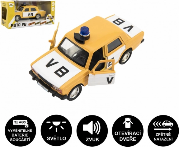 Voiture de police VB Lada 12 cm avec lumière et son à rétrofriction