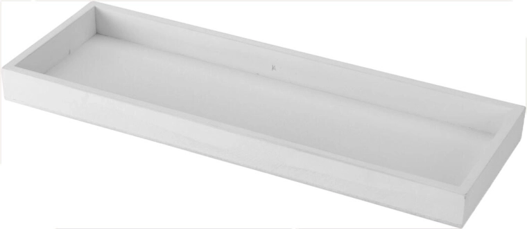 Plateau décoratif en bois, blanc, 40 × 14 × 3 cm
