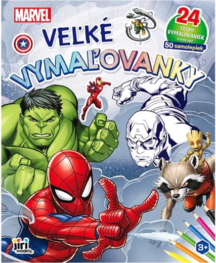 Grandes pages à colorier Marvel avec autocollants