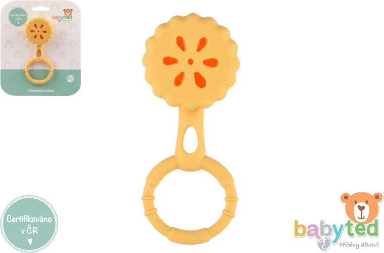 Hochet et anneau de dentition en silicone pour bébés Babyted 13 × 5 cm