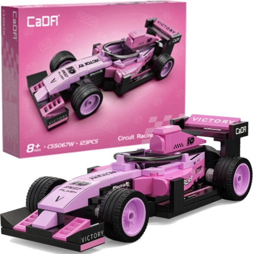 Kit de construction CaDA voiture de course Circuit racing car rose (123 pièces)