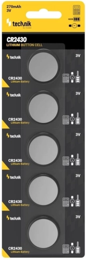 Technik Platinum pile bouton au lithium CR2430 3V, lot de 5