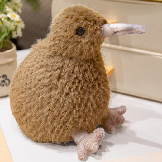 Peluche Kiwi Oiseau 21 cm marron clair