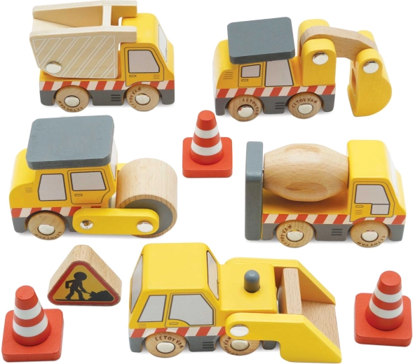 Le Toy Van – ensemble de véhicules de chantier en bois pour enfants