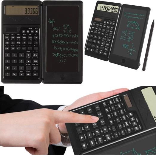 Calculatrice scientifique à énergie solaire avec bloc-notes LCD
