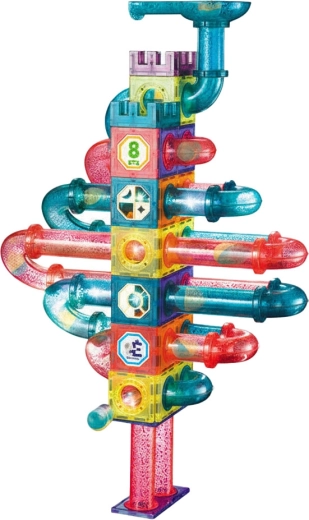 Piste à billes dynamique avec tunnels et spirales