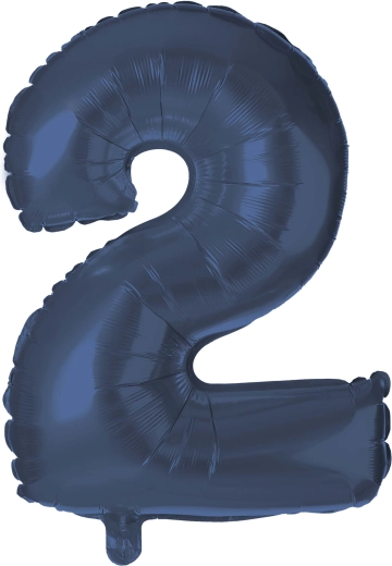 Ballon en feuille TORO chiffre 2, 30 cm, bleu