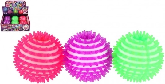 Balle de massage antistress en caoutchouc avec lumière 8 cm
