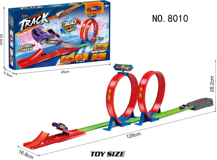 Circuit de course boucle extrême 128 cm avec petite voiture
