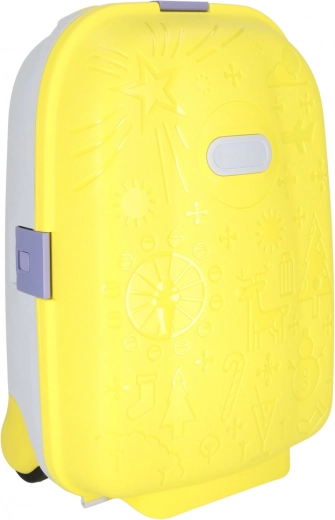Valise cabine pour enfants à roulettes avec roues LED et espace pour le nom – jaune