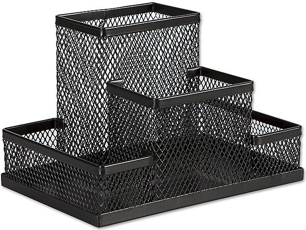 Support universel en métal pour fournitures de bureau, noir