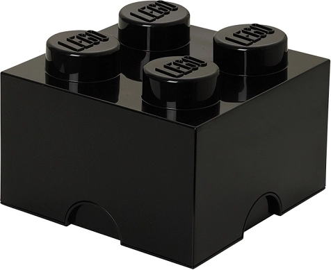Boîte de rangement Lego en forme de brique 4, noire