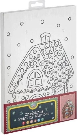 CCG XMAS peinture par numéros sur toile – maison en pain d’épices 30 × 19 cm