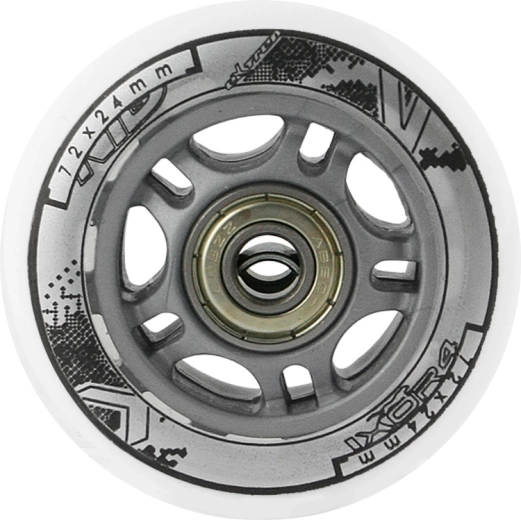 Set de roues PU blanches 72 × 24 mm avec roulements ABEC 7 NILS EXTREME