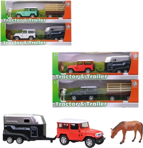 Voiture avec remorque et animal - 1 pièce