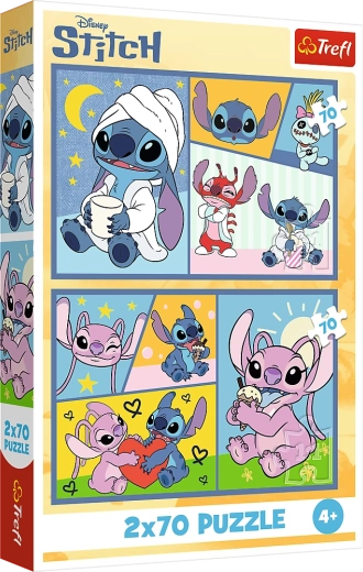 Puzzle 2x70 - Disney Lilo et Stitch - Sans ennui avec Stitch