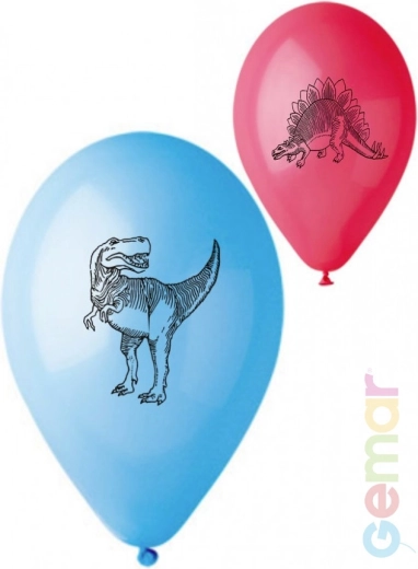 Ballon en latex pastel Gemar avec impression de dinosaures 26 cm - 1 pièce
