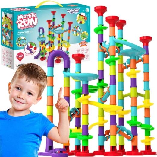 WOOPIE circuit de billes avec spirale, 142 pièces