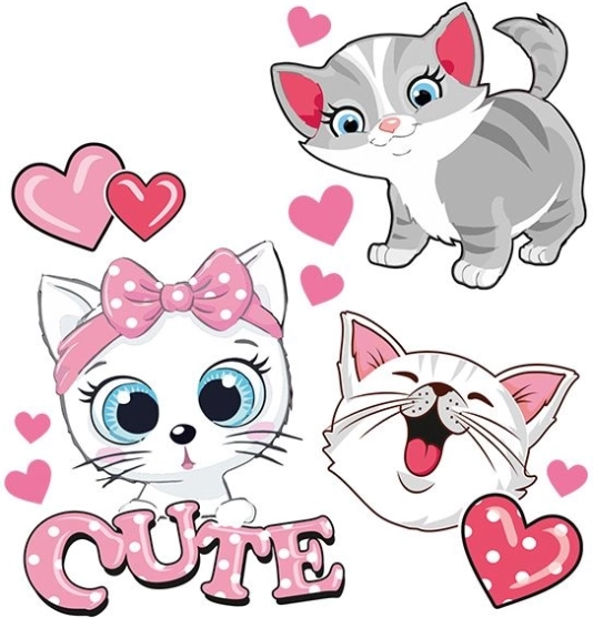 Autocollants Adorables Chats feuille à repasser