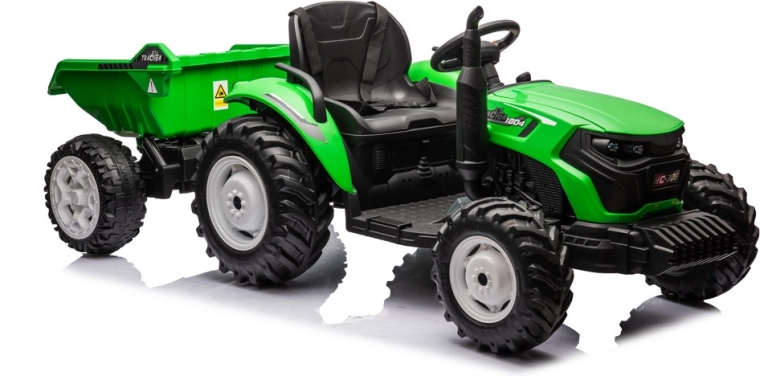 Tracteur électrique avec remorque 24V vert clair