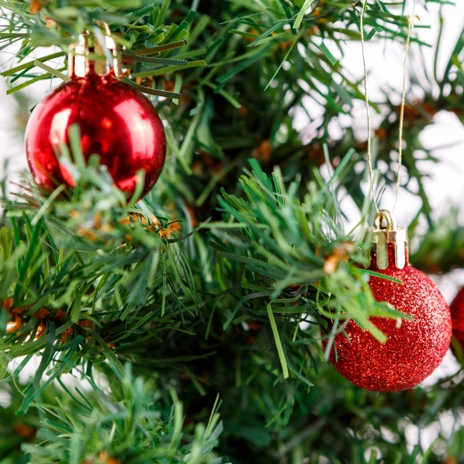 Set de décorations de Noël rouges pour sapin, 17 pièces