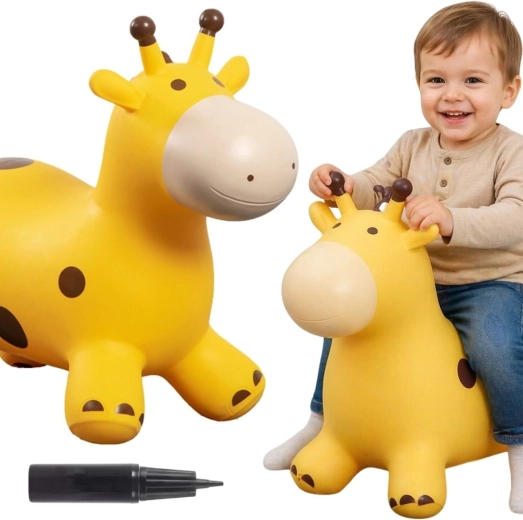 Girafe gonflable sauteuse Woopie avec pompe