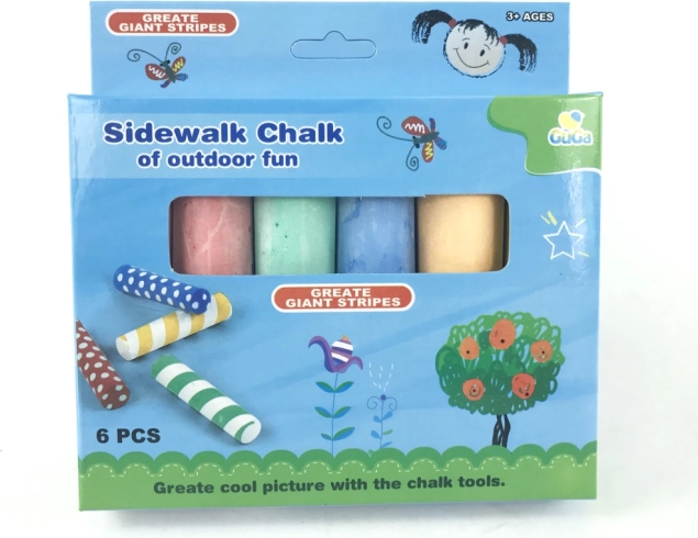 Craies de trottoir colorées, 6 pcs